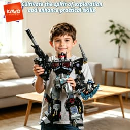 KAVOWORLD 2045PCS Dark Mecha Robot Building Blocks Set Large Scale Posable Robot Model High Quality Construction Toy DIY Assembly STEM Project Home Office Decoration Gift for Robot Enthusiasts Teenagers and Adults