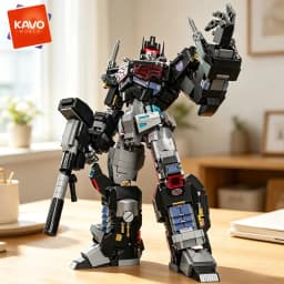 KAVOWORLD 2045PCS Dark Mecha Robot Building Blocks Set Large Scale Posable Robot Model High Quality Construction Toy DIY Assembly STEM Project Home Office Decoration Gift for Robot Enthusiasts Teenagers and Adults