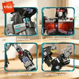 KAVOWORLD 2045PCS Dark Mecha Robot Building Blocks Set Large Scale Posable Robot Model High Quality Construction Toy DIY Assembly STEM Project Home Office Decoration Gift for Robot Enthusiasts Teenagers and Adults