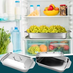 4/3/2/1pcs Heavy-Duty Stainless Steel Rectangular Fish Baking Tray With Lid, Large Capacity Multi-Purpose Heating Tray, Suitable For Barbecue, Buffet And Home Cooking, Suitable For Dessert, Bread, Seafood, Suitable For Barbecue, Buffet