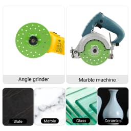 LOZLIN 3PCS 115mm Diamond Saw Blades For Cutting And Grinding Tile And Marble, Ceramic, 45 Degree Chamfered Cutting Disc Porous Design, Angle Grinder Tools