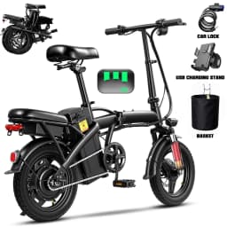 Adult Electric Bike,560W Motor,20MPH,48V Removable Battery,14inch Folding Electric Bike,Maximum 32 Miles,1Year Warranty Ebike