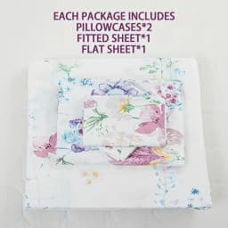 Red Spider Lily Print Bedding Set (1 Fitted Sheet, 1 Flat Sheet, 2 Pillowcases) Ultra-Soft Breathable Fabric, Skin-Friendly, Comfortable, Breathable, Machine Washable, Suitable for All Seasons, Elegant and Exquisite, Ideal Choice for Bedroom and Guest Room