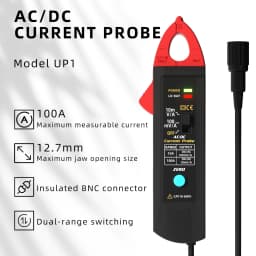 BSIDE UP1 AC/DC Current Clamp Adapter for Oscilloscope 10mA-100A Measurement/Analysis Electrical Automotive Amp Draw Tester