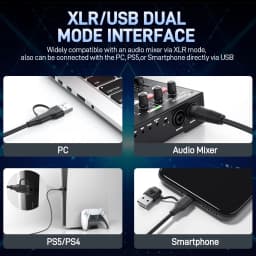 MAONO PD200X XLR/USB Dynamic Microphone for PC RGB Gaming Streaming Microphone with MAONO Link Software Mute Gain Knob Volume Control and Headphone Jack for Streaming Podcasting Recording Gaming Video