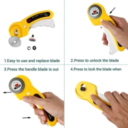 7-Piece Sewing Supplies Set, 45mm Rotary Cutter for Sewing, Round Blade, A4 Cutting Mat, Thickened Cutting Board, Sewing Ruler, Marker Pen, Clips, and Storage Bag – Suitable for DIY Hand Tools, Patchwork, Leather, Felt