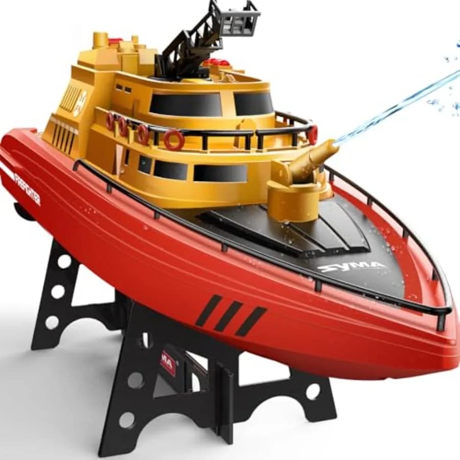 Remote Control Boat for 8-12, 15 km/h High Speed RC Boat with Water Spray, Up to 40 Min Run Time with 2 Batteries, Low Battery