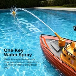 Remote Control Boat for 8-12, 15 km/h High Speed RC Boat with Water Spray, Up to 40 Min Run Time with 2 Batteries, Low Battery