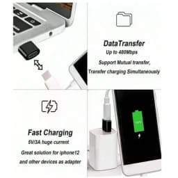 USB To Type-C Adapter, Suitable For Charging &Data Transfer Between Phones, Computers, Cameras With USB To Type-C Interface