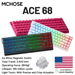 MCHOSE ACE 68 Magnetic Switch Gaming Keyboard Hall Effect Rapid Trigger Programmable RGB 8K Hz DKS/MT/TGL/RS/SOCD Keyboard 