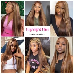 13x4 HD Highlight Wigs 13x6 Lace Front Human Hair Wigs For Women Honey Blonde Straight Hd Lace Frontal Wigs Human Hair 46 Inch