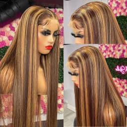 13x4 HD Highlight Wigs 13x6 Lace Front Human Hair Wigs For Women Honey Blonde Straight Hd Lace Frontal Wigs Human Hair 46 Inch