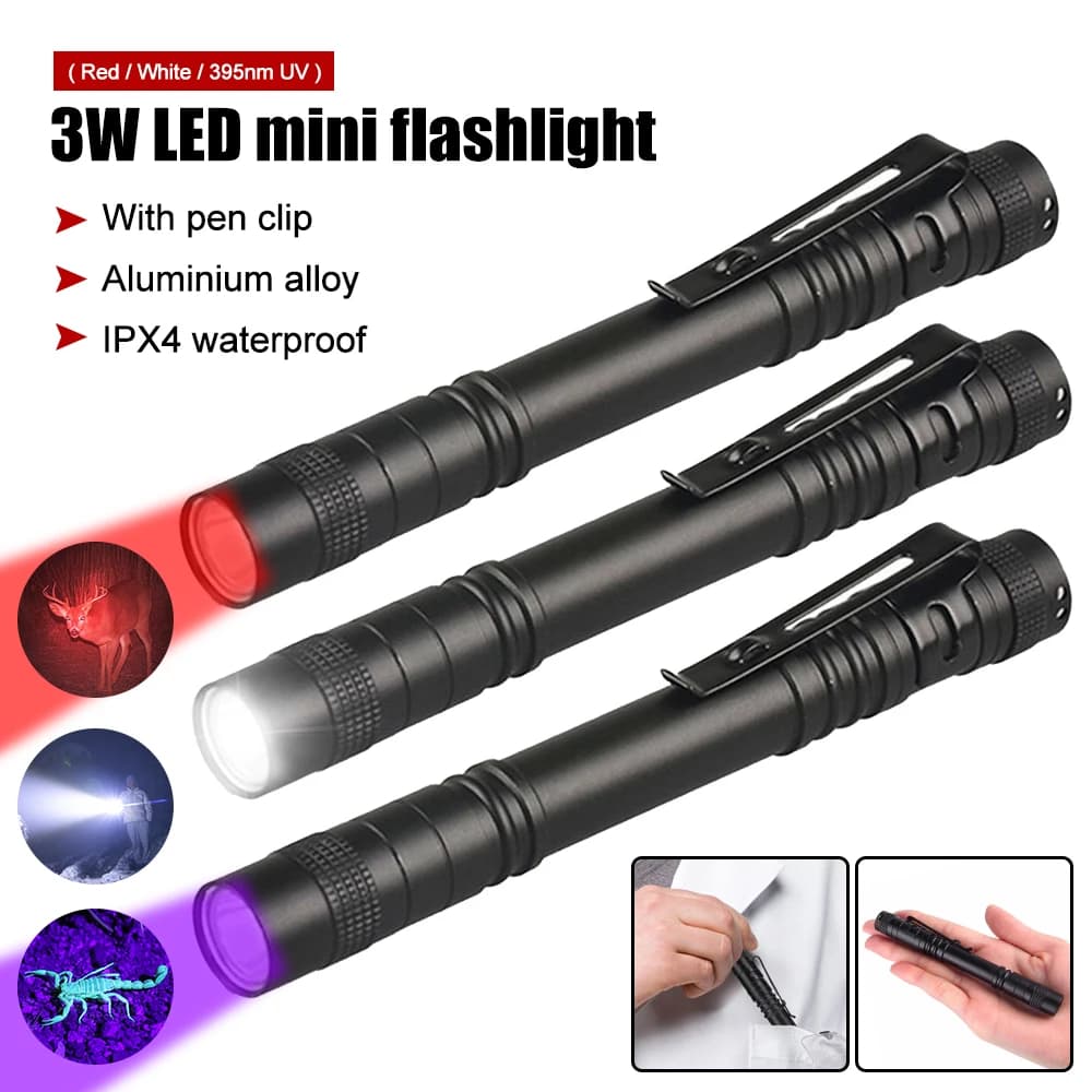 Mini Portable LED Pen Light Pocket Ultra Bright High Lumens Handheld Flashlight Linterna Torch For Camping Outdoor Emergency