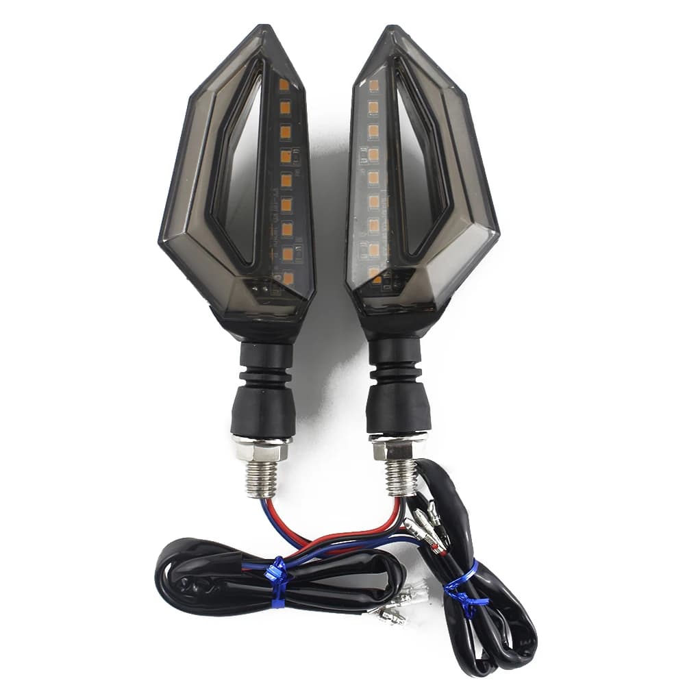 Universal Motorcycle Turn Signal Light Smoked Dual Color LED DRL Running Light Plug & Play 12V