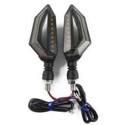 Universal Motorcycle Turn Signal Light Smoked Dual Color LED DRL Running Light Plug & Play 12V