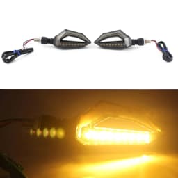 Universal Motorcycle Turn Signal Light Smoked Dual Color LED DRL Running Light Plug & Play 12V
