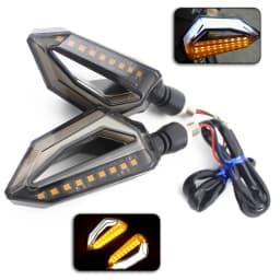 Universal Motorcycle Turn Signal Light Smoked Dual Color LED DRL Running Light Plug & Play 12V