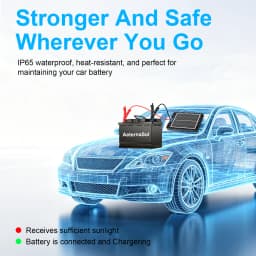 Portable 7.5W/12W Solar Battery Maintainer Trickle Charger, 12V Solar Charger for Car Motorcycle Boat RV Batteries Maintenance
