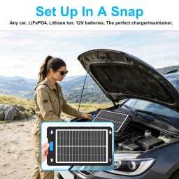 Portable 7.5W/12W Solar Battery Maintainer Trickle Charger, 12V Solar Charger for Car Motorcycle Boat RV Batteries Maintenance