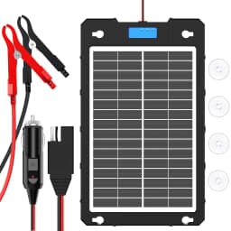 Portable 7.5W/12W Solar Battery Maintainer Trickle Charger, 12V Solar Charger for Car Motorcycle Boat RV Batteries Maintenance