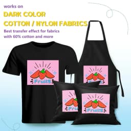 HTVRONT Heat Transfer Paper for Dark T Shirts -50 Pack 8.5x11" Iron on Transfer Paper for Inkjet Printer, Easy to Use Printable Heat Transfer Vinyl, Vibrant Color, Durable & Soft
