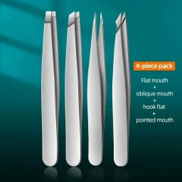 Eyebrow Tweezers Set - Professional Precision for Eyebrow Shaping, Beard Hair Removal, and False Eyelash Application | Unisex Stainless Steel Eyebrow Tool Kit, No Electricity Required
