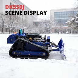 Remote Control Steep Slope Lawn Mower with Snow Shovel, Rechargeable Grass Cutter Comes with Replacement Blades & Air Filter for Home Garden Yard