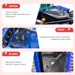 Remote Control Steep Slope Lawn Mower with Snow Shovel, Rechargeable Grass Cutter Comes with Replacement Blades & Air Filter for Home Garden Yard