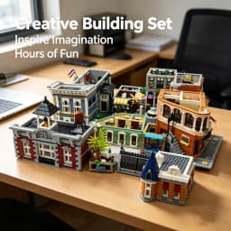 Multi Style Classical City Street View Building Blocks Fire Brigade Boutique Hotel Town Hall Book Shop Model Complete Urban Square Scene Layout Detailed Architecture Bricks Collectible Gift For Hobby Collectors