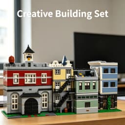 Multi Style Classical City Street View Building Blocks Fire Brigade Boutique Hotel Town Hall Book Shop Model Complete Urban Square Scene Layout Detailed Architecture Bricks Collectible Gift For Hobby Collectors