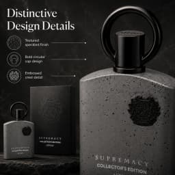 AFNAN Supremacy Collector’s Edition Eau de Parfum Spray 3.4 oz, Luxury Unisex Fragrance with Grey Stone-Effect Bottle and Gift Box, Bold Modern Scent for Daily Wear and Special Occasions