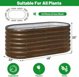 Galvanized Steel Raised Garden Bed Kit - 2 Pack 4x2x2 ft Metal Planter Box for Vegetables, Flowers, Herbs | Easy Assembly, Open Bottom Design for Optimal Drainage