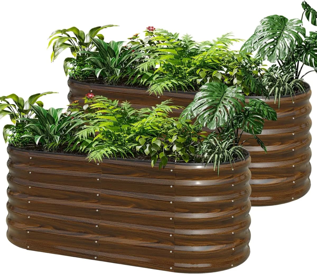 Galvanized Steel Raised Garden Bed Kit - 2 Pack 4x2x2 ft Metal Planter Box for Vegetables, Flowers, Herbs | Easy Assembly, Open Bottom Design for Optimal Drainage