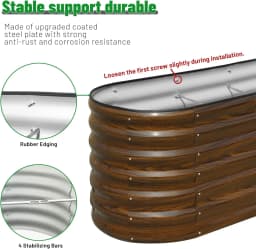 Galvanized Steel Raised Garden Bed Kit - 2 Pack 4x2x2 ft Metal Planter Box for Vegetables, Flowers, Herbs | Easy Assembly, Open Bottom Design for Optimal Drainage