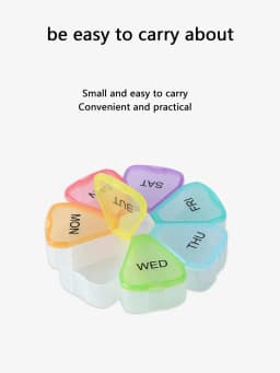 7-Day Portable Pill Case, 7 Compartments Design To Store Tablets, Capsules, Supplements, Flower Petal Shaped