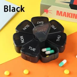 7-Day Portable Pill Case, 7 Compartments Design To Store Tablets, Capsules, Supplements, Flower Petal Shaped