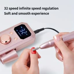 Rechargeable Electric Nail Drill Machine, Professional Nail Polisher with 11 Nail Drill Bits & 20 Sanding Bands, High Speed Manicure Tool for Salon & Home Use, Perfect Gift for Women