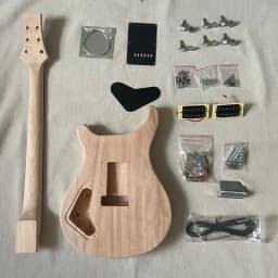 Double Swing DIY Electric Guitar Kit 24 Fret Maple Veneer Lower Flyer Inlay