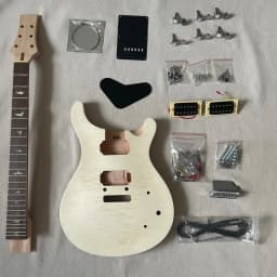 Double Swing DIY Electric Guitar Kit 24 Fret Maple Veneer Lower Flyer Inlay