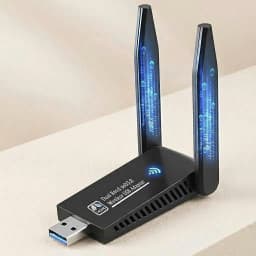 USB 3.0 WiFi Adapter 1300Mbps Dual Band 5GHz 2.4GHz High Gain Antenna Long Range Wireless Network Card for PC Laptop Desktop Windows 11 10 8 7 Vista XP Compatible with AC1300 802.11ac Internet Receiver