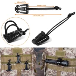 Molle Backpack Attachment Kit 28pcs D-Ring Clips Straps Elastic Cords Web Gear Accessories