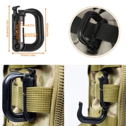 Molle Backpack Attachment Kit 28pcs D-Ring Clips Straps Elastic Cords Web Gear Accessories