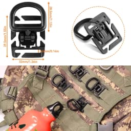 Molle Backpack Attachment Kit 28pcs D-Ring Clips Straps Elastic Cords Web Gear Accessories