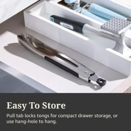 Professional Stainless Steel 10.5-inch Locking Kitchen Food Tongs