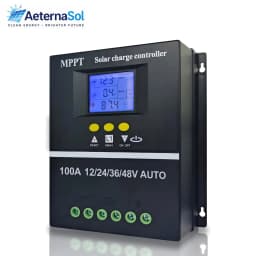 100A Solar Charge Controller Tools 12V 24V 36V 48V Battery PV Regulator US Stock Auto Voltage Match Multi Protection For Lead Acid Lithium Battery RV Home Boat Off Grid Solar Power System Durable Safe Solar Control Accessory