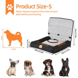 Portable Dog Car Seat Bed Pet Booster Car Seat Travel Carrier Seat with Clip-on Safety Belt Waterproof Basket Protector Cushion