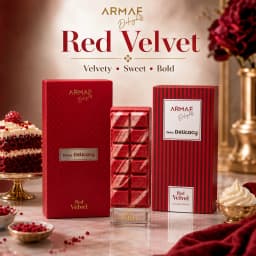 ARMAF Delights Dubai Delicacy Collection Perfume Set, Gourmand Eau De Parfum with Cotton Candy, Kunafa Chocolate and Red Velvet, Sweet Warm Fragrance Trio