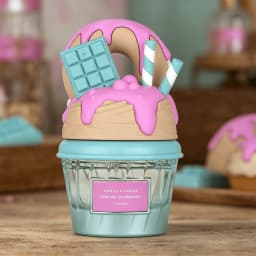 Lattafa Vanilla Freak Give Me Gourmand Eau de Parfum Long Lasting Sweet Rich Vanilla Cream Chocolate Dessert Fragrance Women Perfume Cute 3D Donut Ice Cream Cup Bottle Turquoise Gourmand Scent Birthday Holiday Gift for Ladies