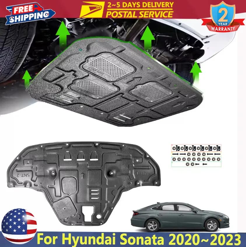 Car Engine Splash Shield Guard For Hyundai Sonata 2020~2023 Engine Under Cover Front Splash Guard Mud Flaps-Not Hybrid Version