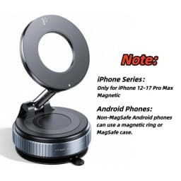 Upgraded MagSafe Car Mount, Magnetic Phone Holder, Vacuum Suction Cup Car Phone Holder, Compatible With Jeep and Car Accessories, Fits 17 Pro Max, 16, 15, 14, 13 and Other Magnetically Compatible Smartphones.